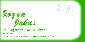 rozsa jakus business card
